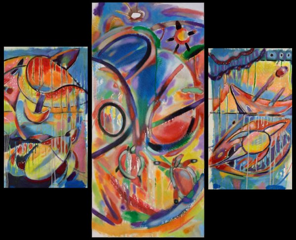 Creation Story-triptych 48"x56"_$5000.00