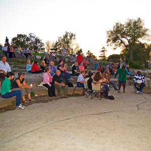 25sept_crowd gathers as sun sets