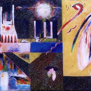 TRADE TOWERS & GOLDEN GODS 2001 32"X28"