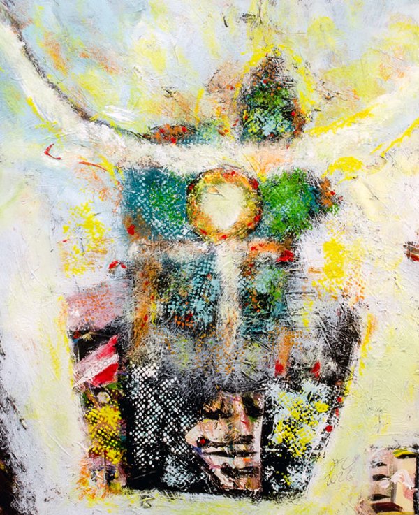 "Horned Shaman Headdress" 2023 28x23 available