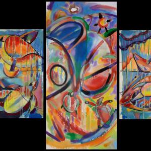 Creation Story-triptych 48"x56"