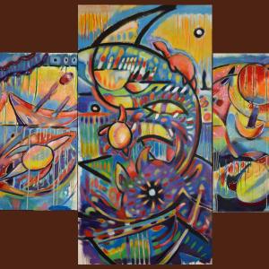 2015_Turtle-Island Legend_triptych 48"x56"