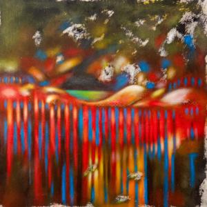 Sounds of the ground 26"x26"  acrylic on canvas 2026 